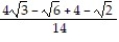 Rationalize the denominator. Write the quotient in lowest terms. -  A)    B)    C)    D)   
