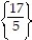 Choose the one alternative that best completes the statement or answers the question.    Solve the equation. -  = x - 3 A)    B)    C)  { 17} D)  { 1}