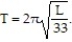 Solve the problem. -The time T in seconds for a pendulum of length L feet to make one swing is given by   How long is a pendulum (to nearest hundredth)  if it makes one swing in 2.1 seconds? Use 3.14 for ?. A)  23.17 B)  145.53 C)  3.69 D)  36.38