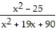 Find all values that make the expression undefined. -  A)  10, -9 B)  5, -5 C)  0 D)  -10, -9