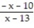 Find the expression that is equivalent to the given rational expression. --   A)  -   B)    C)  -   D)  -  