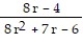 Find the numerical value of the rational expression for the given value of r. -  , r = -4 A)  -   B)    C)  -   D)  -  