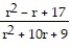 Find the numerical value of the rational expression for the given value of r. -  , r = -1 A)  17 B)  Undefined C)  0 D)    Find any values for which the rational expression is undefined. Write your answer with the symbol ?.