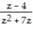 Multiply or divide. Write the answer in lowest terms. -  ÷   A)    B)    C)  z - 4 D)   