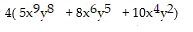 Factor out the greatest common factor. -20     + 32     + 40     A)    B)    C)    D)  No common factor (except 1) 