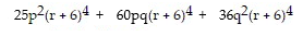 Factor completely. -  A)      B)      C)    ( 5p + 6q) ( 5p - 6q)  D)     