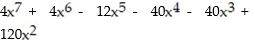 Find the product. -4   (   + x - 3) (   - 10)  A)      B)    C)      D)     