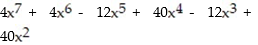 Find the product. -4   (   + x - 3) (   - 10)  A)      B)    C)      D)     