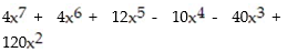 Find the product. -4   (   + x - 3) (   - 10)  A)      B)    C)      D)     