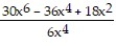 Choose the one alternative that best completes the statement or answers the question.Perform the division. Write the answer with positive exponents. -  A)  5x<sup>2</sup> - 6 +   B)  5x - 6 +   C)  5x - 6 +   D)  5x<sup>2</sup> - 6 +  