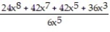 Choose the one alternative that best completes the statement or answers the question.Perform the division. Write the answer with positive exponents. -  A)  4x<sup>3</sup> + 7x<sup>2</sup> + 7 B)  4x<sup>3</sup> + 13x<sup>2</sup> + 7 C)  4x<sup>3</sup> + 7x<sup>2</sup> + 7 +   D)  -4x<sup>3</sup> - 7x<sup>2</sup> - 7 -  