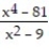 Perform the division. -  A)  x<sup>2</sup> - 9x + 3 B)  x<sup>2</sup> - 9 C)  x<sup>2</sup> + 9 D)  x<sup>2</sup> + 3x + 3
