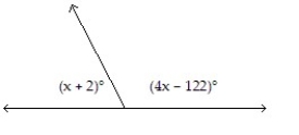 Find the measure of each marked angle. -  A)  62° and 28° B)  64° and 116° C)  60° and 120° D)  62° and 118°