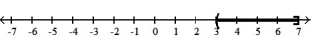  Write each inequality in interval notation and graph the interval on a number line. -3  \le  x  \le  7    A)  ( 3, 7]   B)  [ 3, 7]   C)  [ 3, 7)    D)  ( 3, 7)    