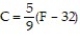 Solve the problem. -The formula for converting Fahrenheit temperature to Celsius is   . If a bottle of prescription medicine is to be kept below 35° Celsius, how would you describe this warning using Fahrenheit temperature? A)  It must be kept below 51° Fahrenheit. B)  It must be kept below 95° Fahrenheit. C)  It must be kept below -13° Fahrenheit. D)  It must be kept below 121° Fahrenheit.