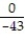 Find the quotient. -  A)  1 B)  Undefined C)  0 D)  43