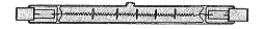 Identify the following lamp.   A)  incandescent B)  tungsten halogen C)  fluorescent D)  neon
