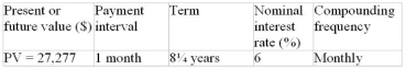 Calculate the periodic payment for the following ordinary annuity.  