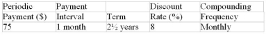 Determine the present value of the ordinary annuity:  
