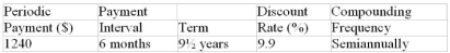 Determine the present value of the ordinary annuity:  