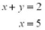 Use the graphical method to solve the following pair of equations.  