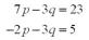 Use the graphical method to solve the following pair of equations.  