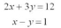 Solve the following set of equations graphically:  <div style=padding-top: 35px> 