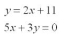 Solve the following set of equations graphically:  <div style=padding-top: 35px> 