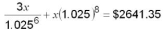 Solve the following equation accurate to the cent:  