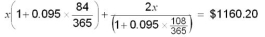 Solve the following equation accurate to the cent:  