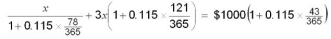 Solve the following equation accurate to the cent:  
