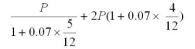 Simplify and collect like terms:   A)  3.076P B)  3.018P C)  2.787P D)  3.532P E)  2.956P