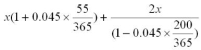 Simplify and collect like terms:   A)  2.957x B)  2.208x C)  3.057x D)  2.068x E)  1.983x