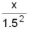 Solve for x:   + 3x(1.5) <sup>2</sup> = 100 A)  13.9082 B)  13.8996 C)  14.8148 D)  25.0000 E)  225.0000