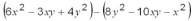 Simplify and collect like terms:   