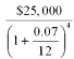 Evaluate   A)  $25,588.46 B)  $19,927.38 C)  $19,072.38 D)  $24,855.01 E)  $24,425.08