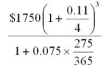 Evaluate   A)  $1701.95 B)  $1796.85 C)  $2265.35 D)  $1897.86 E)  $2392.70