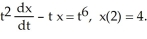 Solve the initial-value problem   A)  x =   B)  x =   C)  x =   D)  x =   E)  x =  