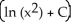 <strong>Solve the differential equation = + 2 .</strong> A) y = x ln B) y = x ln C) y = x ln D) y = E) y =