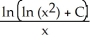 <strong>Solve the differential equation = + 2 .</strong> A) y = x ln B) y = x ln C) y = x ln D) y = E) y =