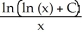 <strong>Solve the differential equation = + 2 .</strong> A) y = x ln B) y = x ln C) y = x ln D) y = E) y =