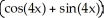 Find the general solution of the differential equation   + 4y = 0. A)  y = cos(2x)  + sin(2x)  B)  y = cos(-2x)  + sin(-2x)  C)  y =     D)  y =     E)  y =    