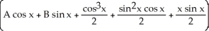 Find the general solution of the differential equation   +   + 2y =   cos x. A)  y =     B)  y =     C)  y =     D)  y =     E)  y =    