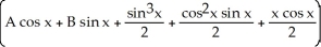 Find the general solution of the differential equation   +   + 2y =   cos x. A)  y =     B)  y =     C)  y =     D)  y =     E)  y =    