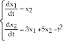 Transform the linear system   into a single second-order differential equation using the change of variables   = y and   =   .