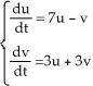 Find the eigenvalues of the linear system   . A)  -3, -8 B)  2, -12 C)  -2, 12 D)  6, 4 E)  -6, -4