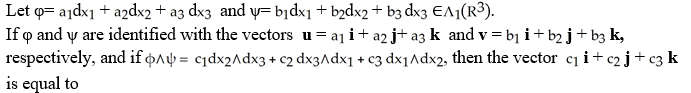   A)  u + v B)  u - v C)  u × v D)  v × u E)  v - u