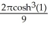  Find the 2-volume of the 2-manifold in   given parametrically by   for 0  \le  u  \le  1, 0  \le  v  \le    \pi  . A)    sinh(2)  B)    sinh(2)  +   \pi  C)    \pi   (1)  D)  0 E)    