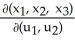Let x = (   ,   ,   )  = (   ,   ,   ) , J(u)  =   . Find det(   J(u) ) . A)    B)  1 C)  d   d   D)    d   d   E)    d   d  