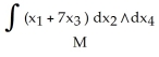 Find   , where M is the 2-manifold in   given parametrically by   for 0 <   < 1, 0 <   < 2. A)  -130 B)  135 C)  -   D)  130 E)  -13